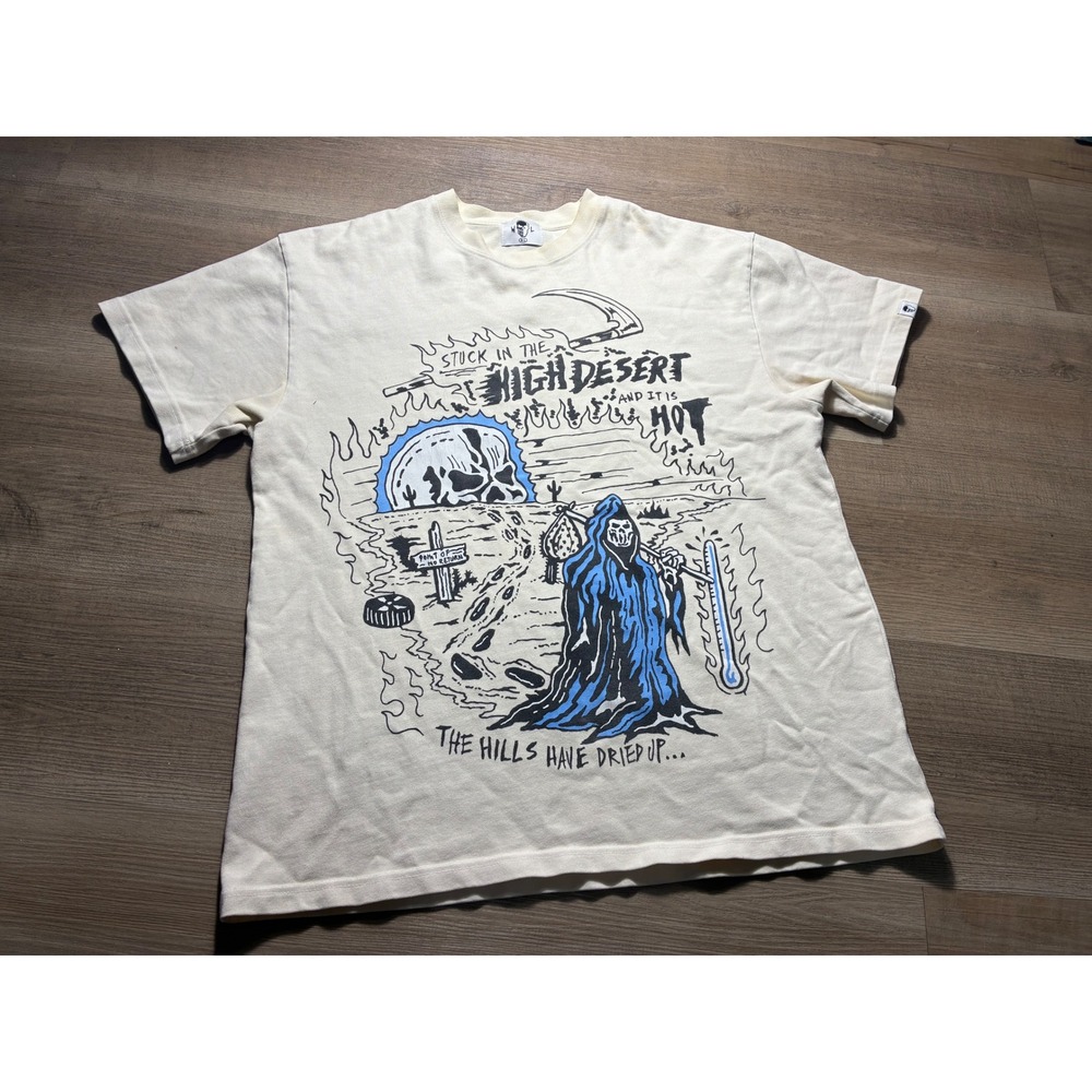 Warren‎ Lotas High Desert Grim Reaper Graphic T-Shirt Cream Mens XL